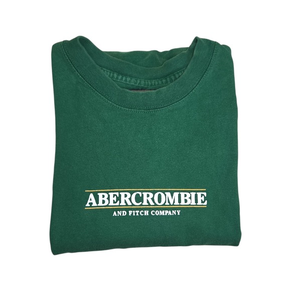 Abercrombie & Fitch Mens XL Long Sleeve Graphic T-Shirt Green Logo Vintage Style - Picture 4 of 4